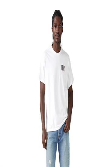 TEE - SSNL SERIF LOGO BRIGHT WHITE